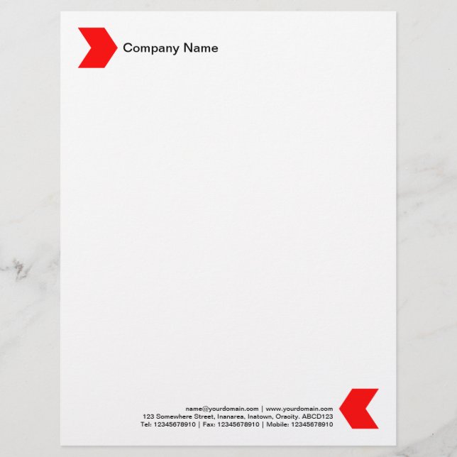 Chevron - Red Letterhead (Front)