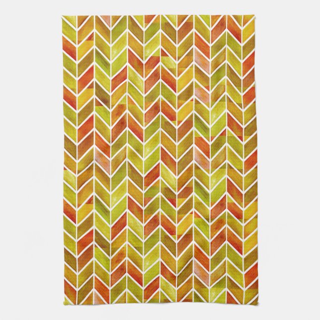 Chevron Red Sage Kitchen Towel (Vertical)