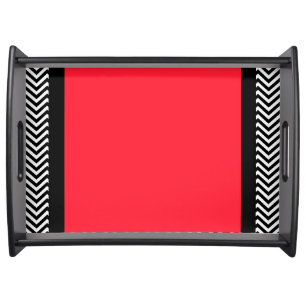 Chevron Red Wedding Housewarming Gift Serving Tray