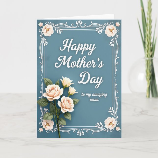 Chevron Rose Celebration Card (Front)