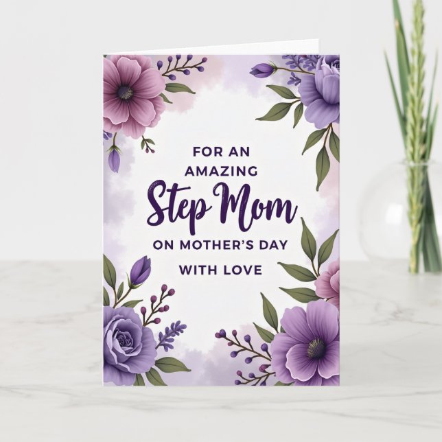 Chevron Rose Garden Thanks Card (Front)