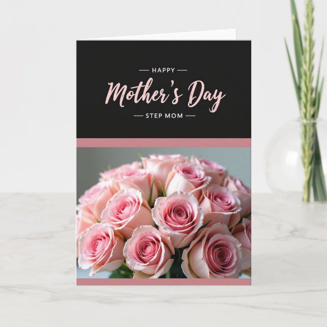 Chevron Rose Message Card (Front)