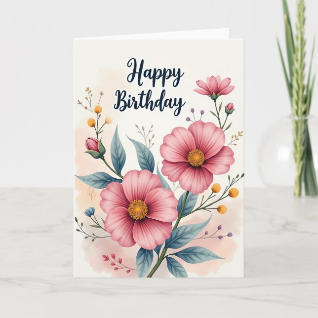 Chevron Roseate Bloom Card (Front)