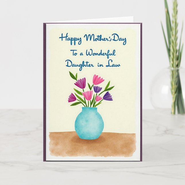 Chevron Script Watercolor Card (Front)