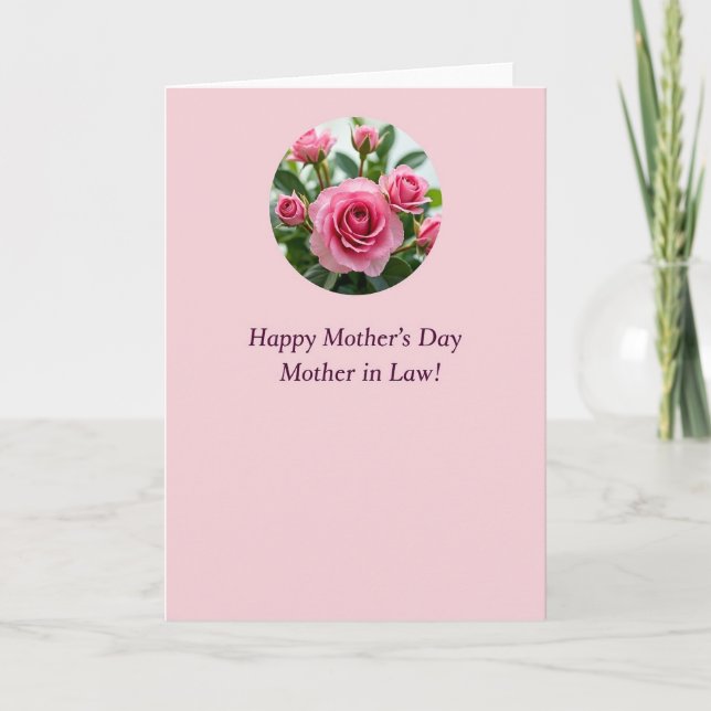 Chevron Soft Pink Rose Card (Front)