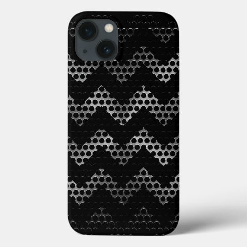 Chevron Stainless Steel Hole Metal iPhone 13 Case