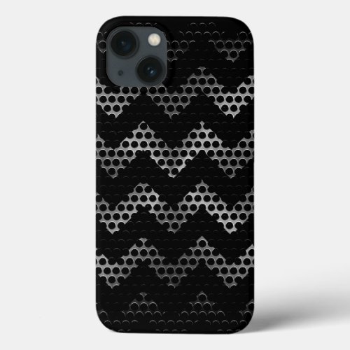 Chevron Stainless Steel Hole Metal iPhone 13 Case