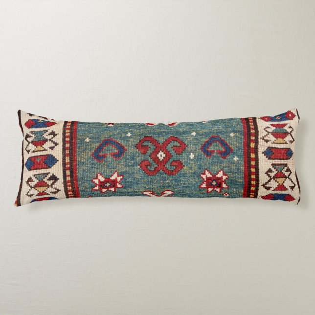 Chevron Stars Steel Blue Light Teal  Body Pillow (Front)