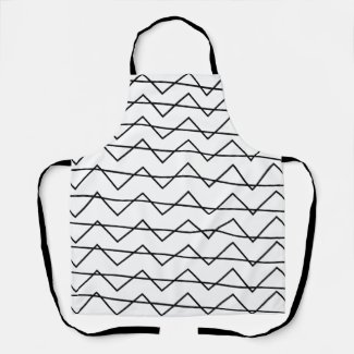 Chevron Stripe Black and White Kitchen