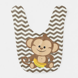 Chevron Stripe Monkey With Banana Bib