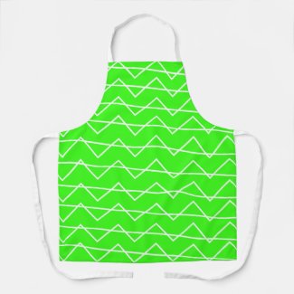 Chevron Stripe Neon Green White Geometric Pattern