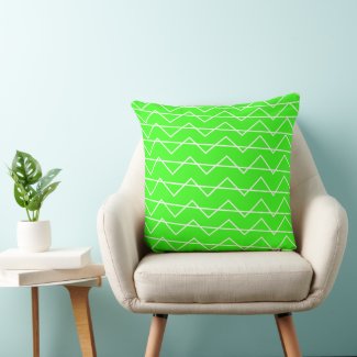 Chevron Stripe Neon Green White Geometric Pattern
