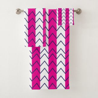 Chevron Stripe Pink and White Geometric Pattern