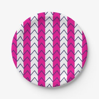 Chevron Stripe Pink and White Geometric Pattern