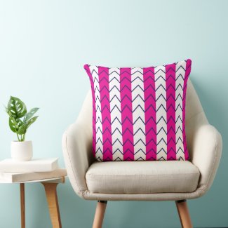 Chevron Stripe Pink and White Geometric Pattern