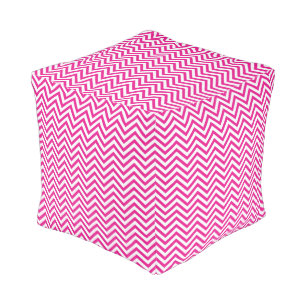 Chevron Stripe Pink Pattern Pouf