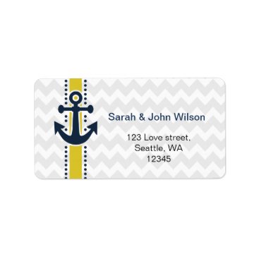 chevron stripes, anchor, nautical address labels