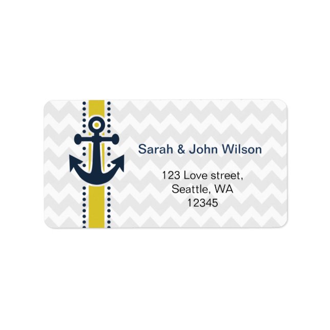 chevron stripes, anchor, nautical address labels (Front)