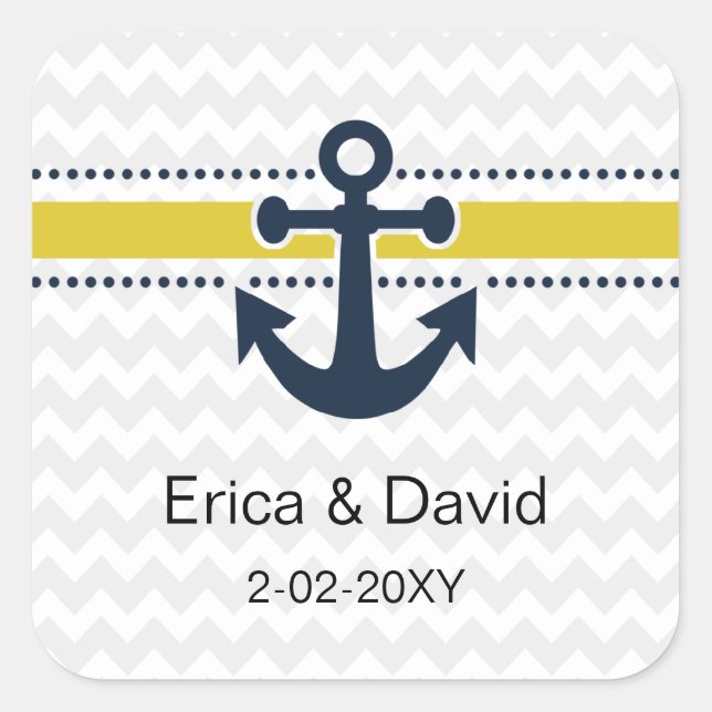 chevron stripes, anchor, nautical envelopes seals (Front)