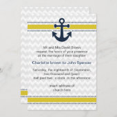 chevron stripes, anchor, nautical wedding invites (Front/Back)