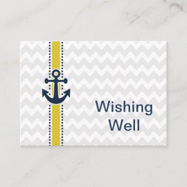 chevron stripes,anchor, nautical wishing well card