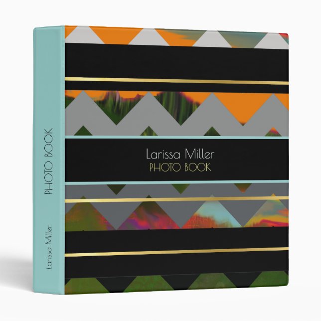 chevron stripes geometric modern binder (Front/Spine)