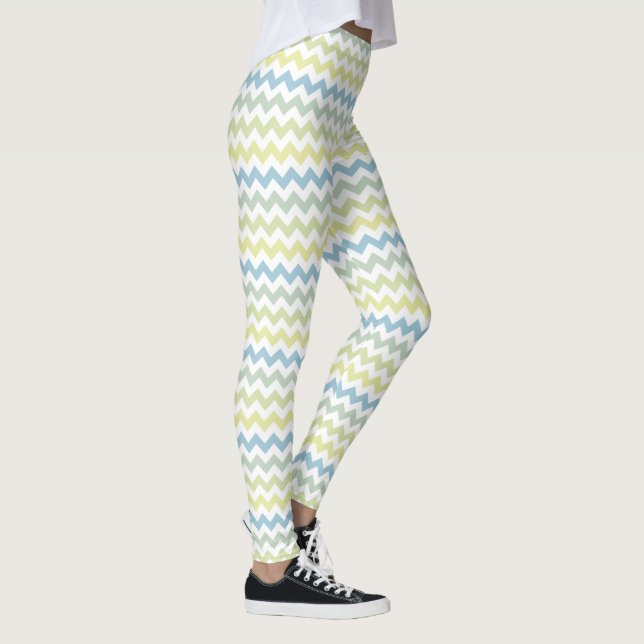 Chevron Stripes in pastel colors Leggings (Right)