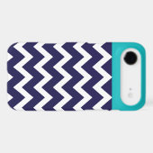 Chevron Stripes & Monogram | Navy Teal iPod Touch 5G Cover (Back (Horizontal))