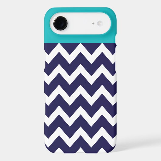 Chevron Stripes & Monogram | Navy Teal iPod Touch 5G Cover (Back)
