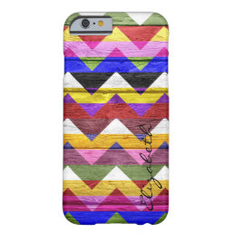 Chevron Stripes Monogram Vintage Wood #2 Barely There iPhone 6 Case