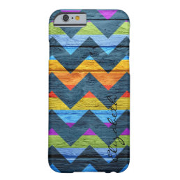 Chevron Stripes Monogram Vintage Wood #3 Barely There iPhone 6 Case