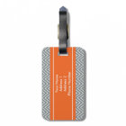 Chevron Stripes Personalized Monogram Grey Orange