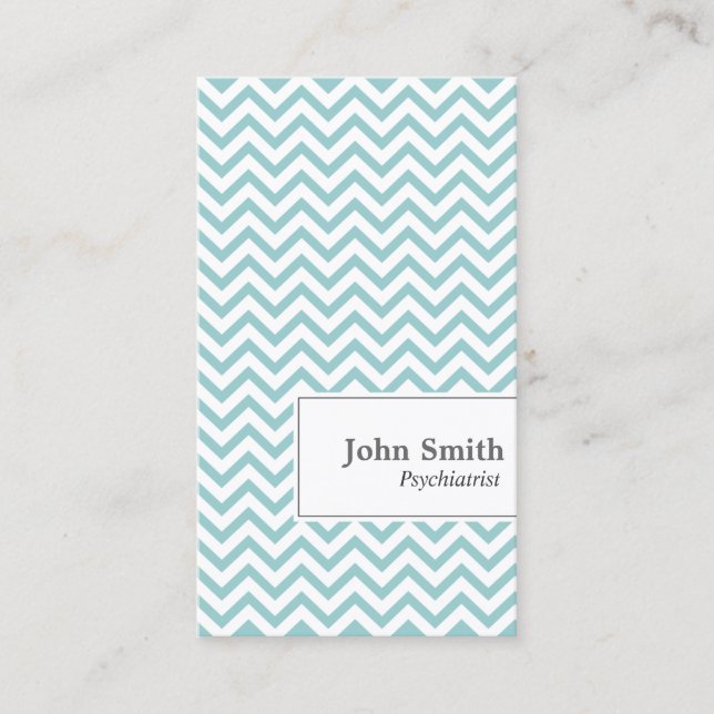 Chevron Stripes Psychiatrist Business Card (Front)