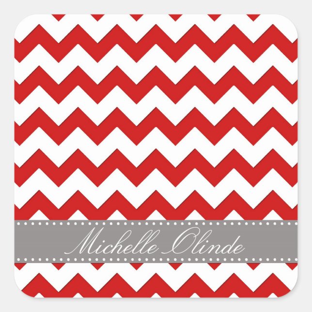 Chevron Stripes Square Sticker (Front)