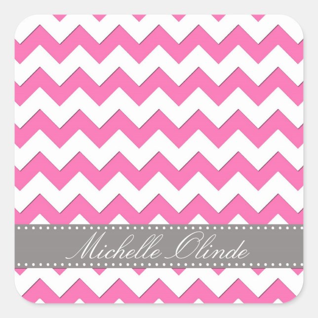 Chevron Stripes Square Sticker (Front)