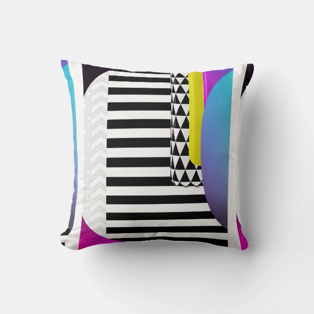 Chevron Stripes Triangles Throw Pillow (Front)