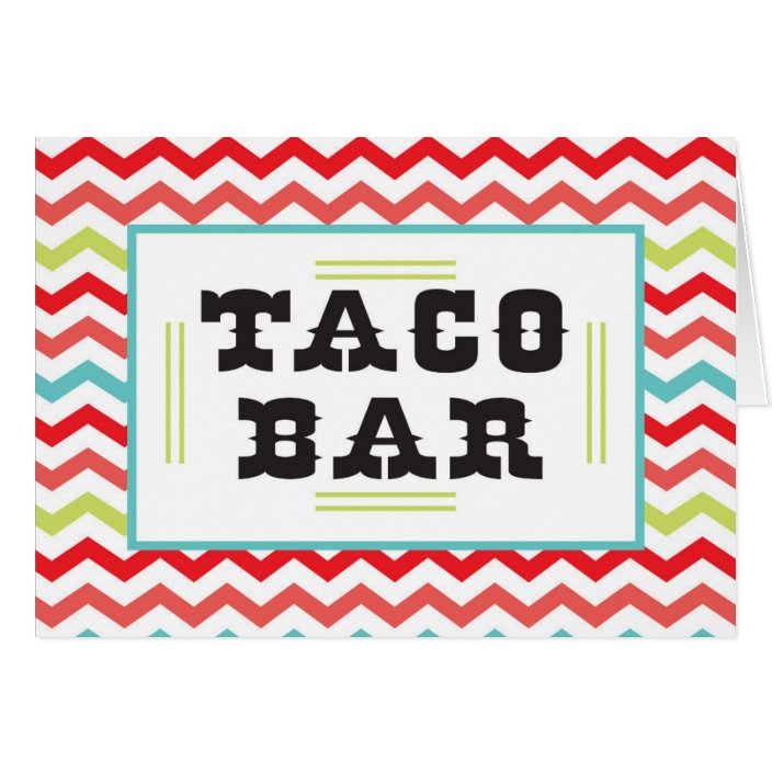 Chevron Taco Bar Food Tent Cards | Zazzle.com