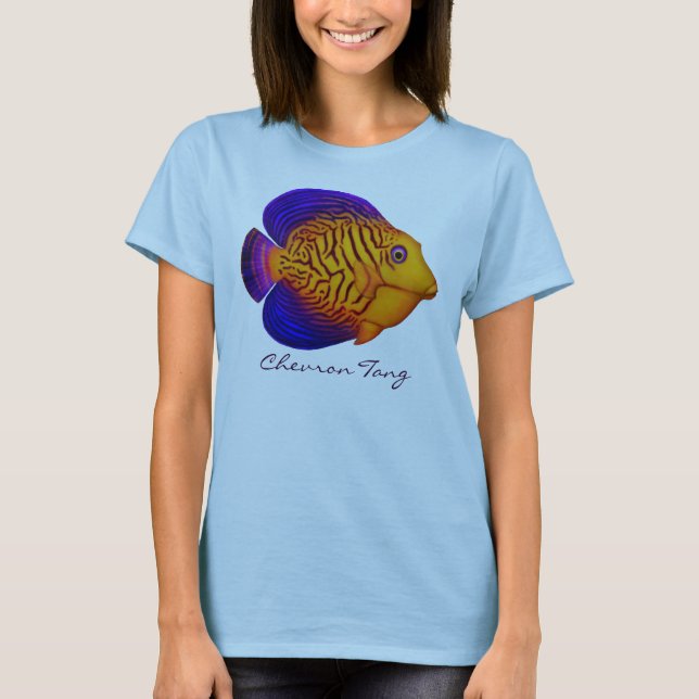 Chevron Tang Reef Fish Ladies Babydoll Shirt (Front)