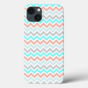 Chevron Teal and Terracotta iPhone 13 Case