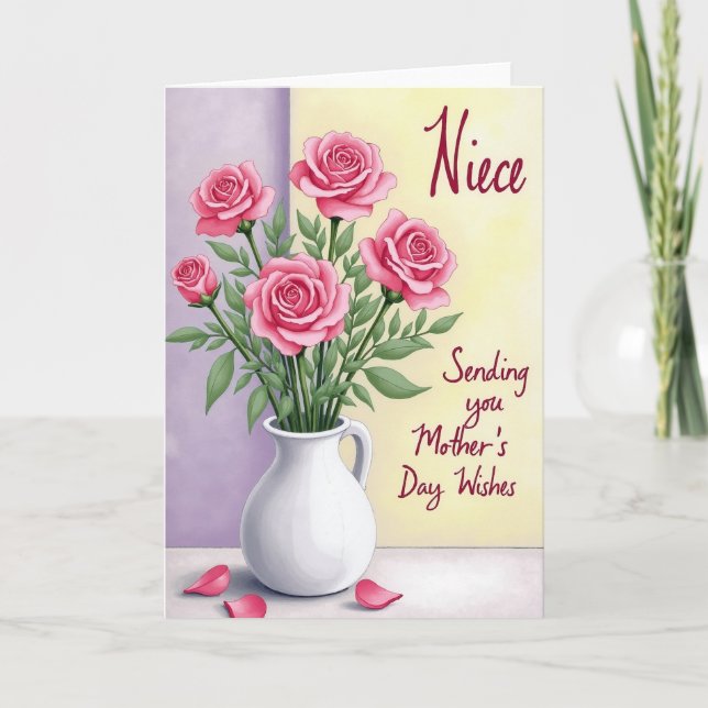 Chevron Tender Roses Card (Front)