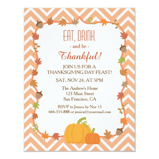 chevron thanksgiving dinner invitations zazzle com