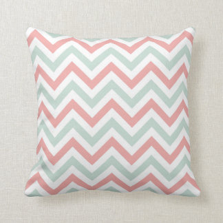 Chevron Throw Pillow | {Mint & Coral}