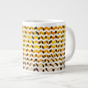 Chevron Tiger Black and Orange Print Large Coffee Mug