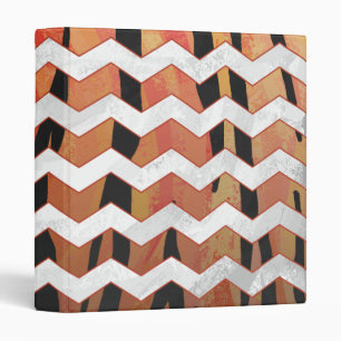 Chevron Tiger Hot orange and Black Print Binder
