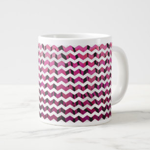 Chevron Tiger Hot Pink and Black Print Large Coffee Mug