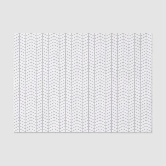 Chevron Tissue Paper - Gray on White (Front)