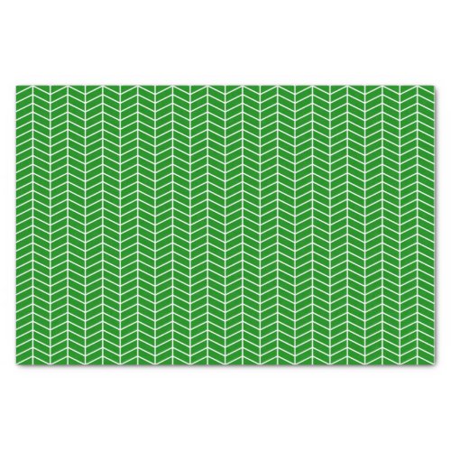 Chevron Tissue Paper _ White on Green