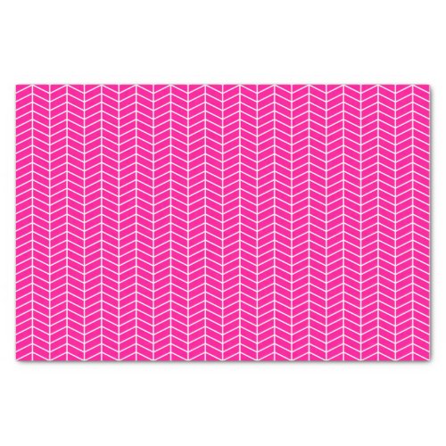 Chevron Tissue Paper _ White on Hot Pink