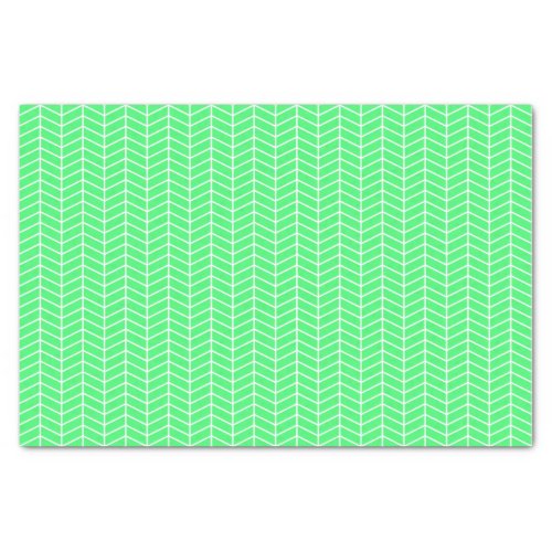 Chevron Tissue Paper _ White on Light Green