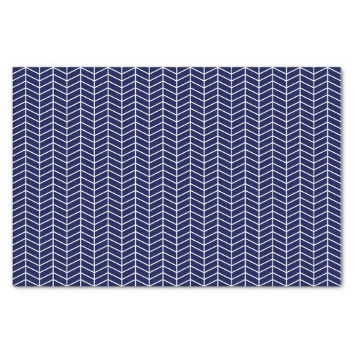 Chevron Tissue Paper _ White on Navy Blue